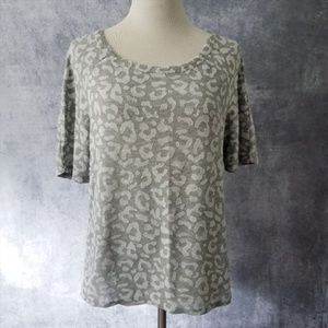 Ann Taylor LOFT Gray Leopard Sweater – S